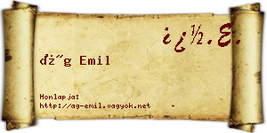 Ág Emil névjegykártya