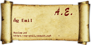 Ág Emil névjegykártya